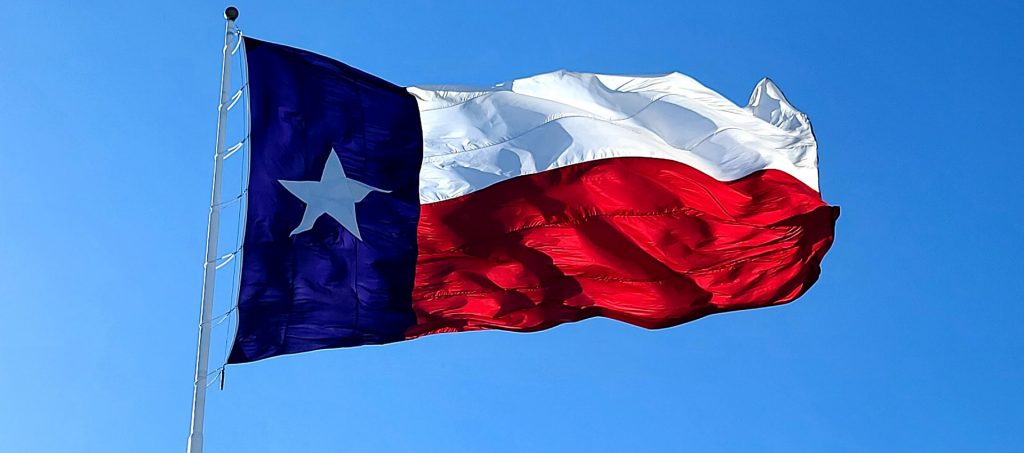 Waving texas flag